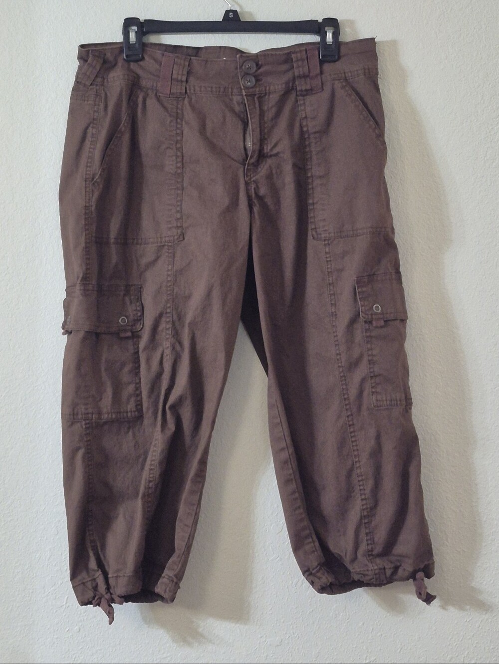 Wallflower Brown Cargo Capris with Drawstring Ankles